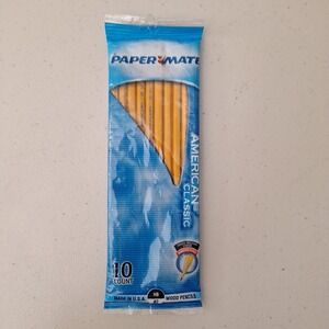 Vintage Paper Mate American NATURAL Wood Pencils 10 Count HB #2 USA NEW!